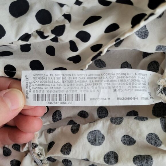 ZARA s/s Polka Dot Puff Sleeve Mini Dress Size M - Picture 14 of 16